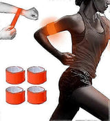 4pcs Reflective Tape Bands, 30cm Orange Wrist & Leg Straps for Night Running or Cycling