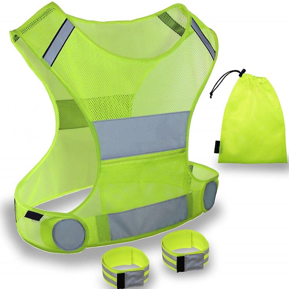 Reflective Running Vest Gear, Lightweight and Comfortable High Visibility security Vest
