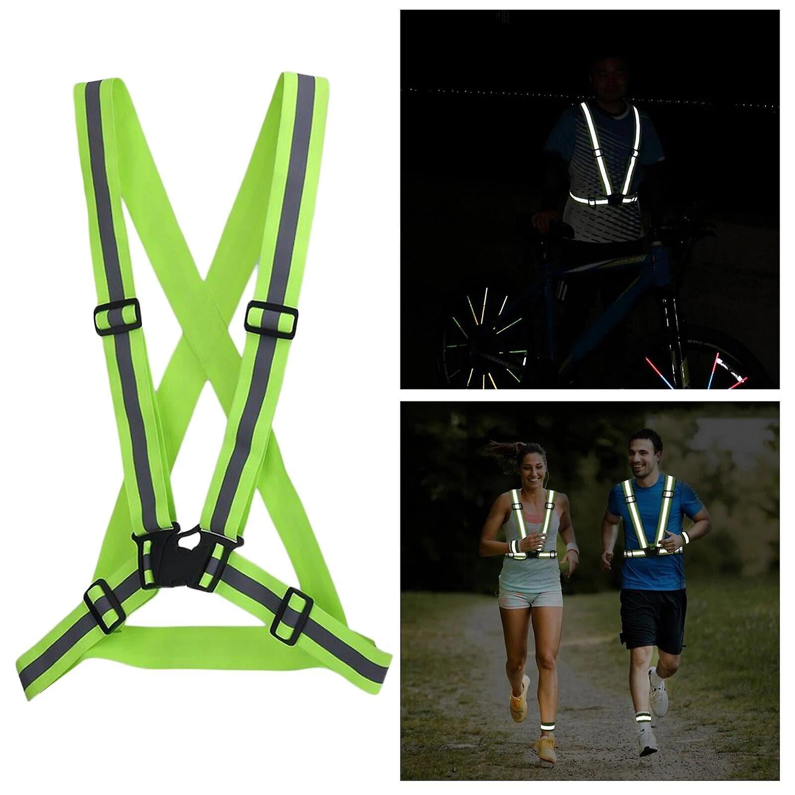 Adjustable Cycling Vest, Reflective Night Gear for Biking, Running & Outdoor Sports