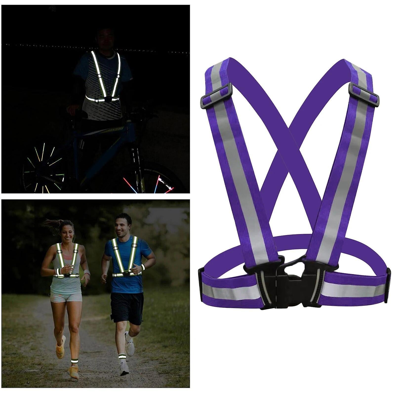 Adjustable Cycling Vest, Reflective Night Gear for Biking, Running & Outdoor Sports