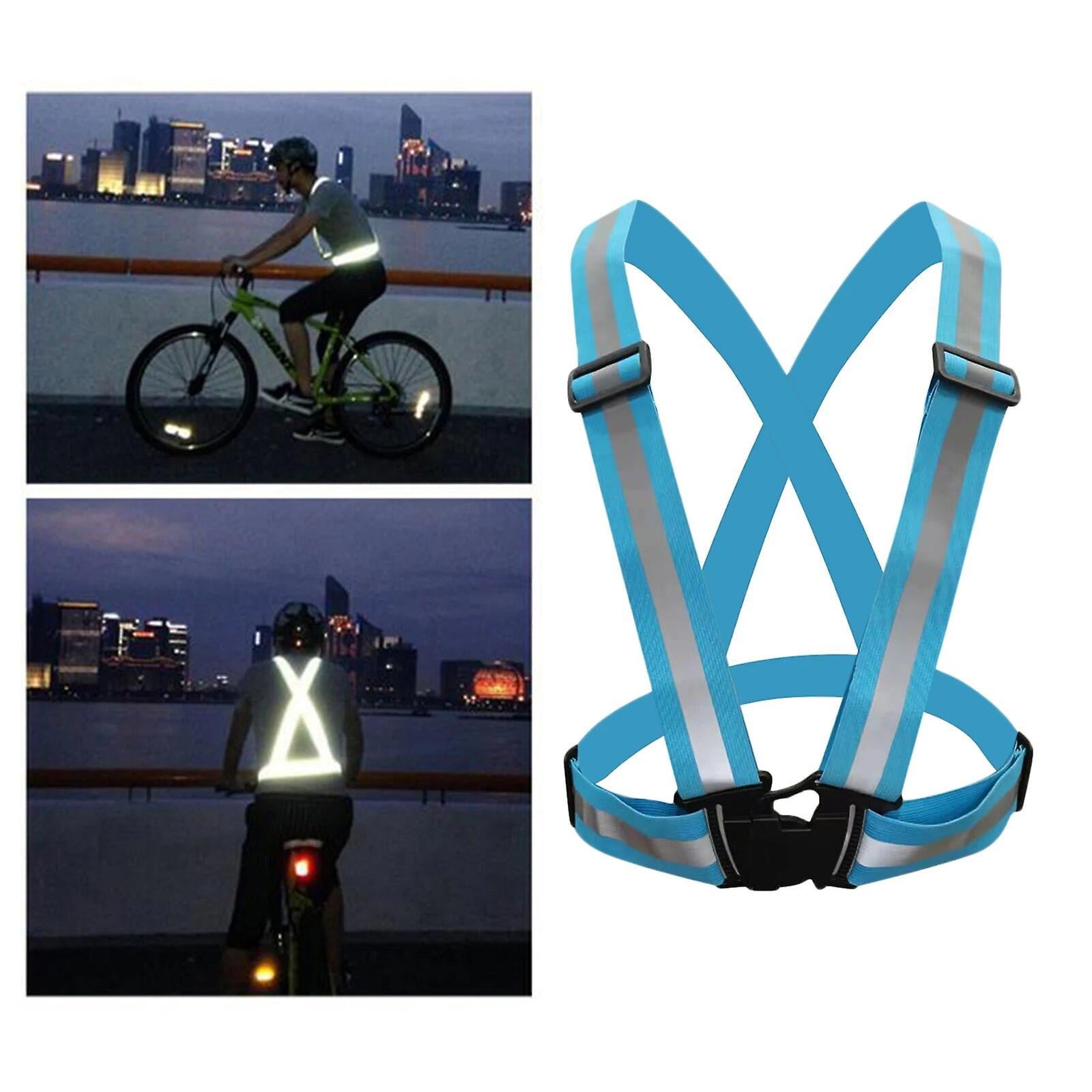 Adjustable Cycling Vest, Reflective Night Gear for Biking, Running & Outdoor Sports