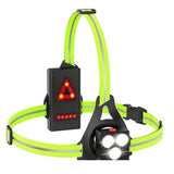 LED Chest Light with Reflective Vest, Night Running Gear with Rechargeable Battery