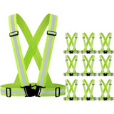10 Pack Reflective Vests, Adjustable High Visibility security Gear for Men, Women & Babies