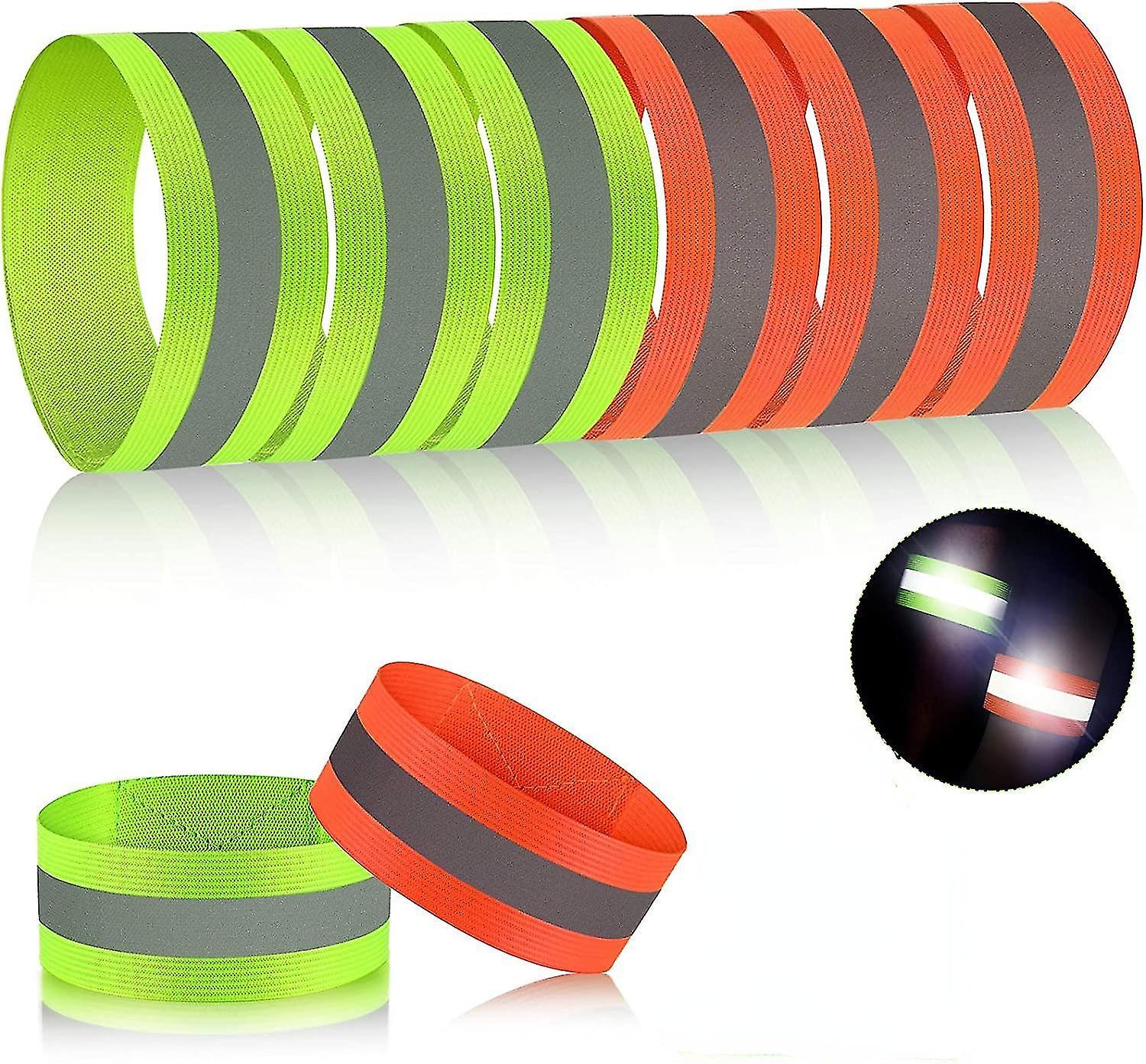 8 Pcs Reflective Bands, High Visibility Wrist & Ankle Straps for Walking or Running