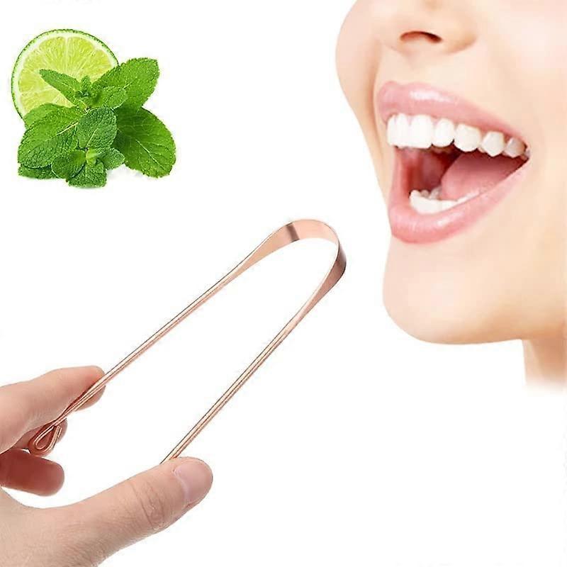 Pure Copper Tongue Scraper, Metal Tongue Cleaner for Fresh Breath & Oral Hygiene