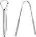 2PCS Medical Grade Stainless Steel Tongue Scrapers, Metal Tongue Cleaner for Adults