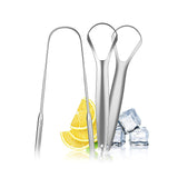 3 Pack Tongue Scrapers with Case, Stainless Steel Tongue Cleaner for Adults & Babies