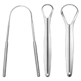 3 Pack Stainless Steel Tongue Scrapers, Portable Metal Tongue Cleaner for Oral Care