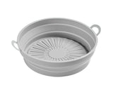 Air Fryers Bakeware Foldable Silicone Grill Pan -Grey 8.5inch