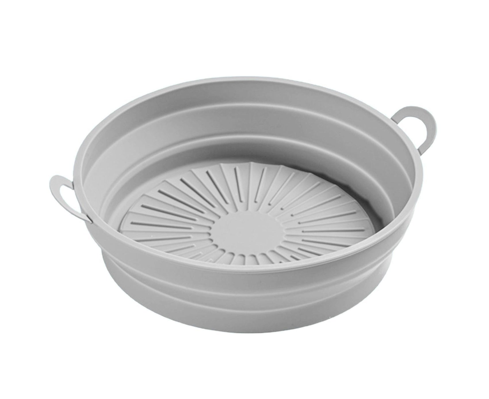 Air Fryers Bakeware Foldable Silicone Grill Pan -Grey 8.5inch