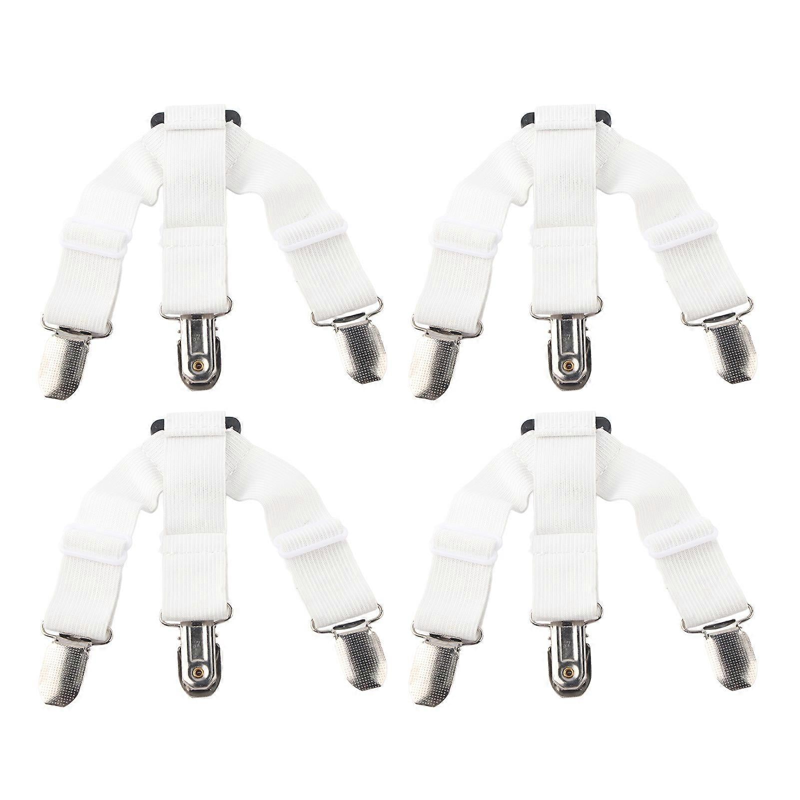 4PCS Bed Sheet Holder Straps, Elastic Fasteners for Mattress & Blankets