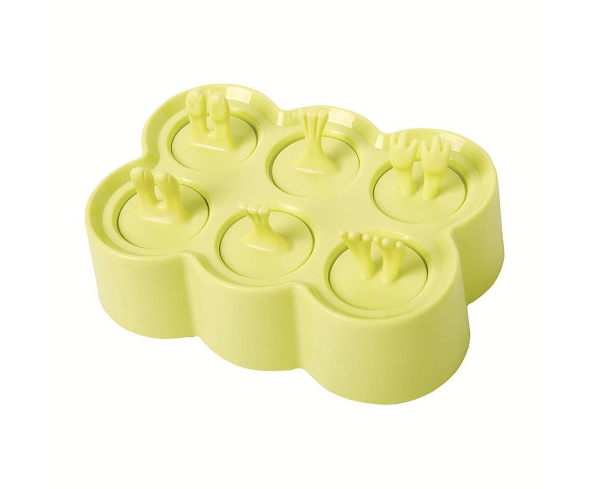6 Grids Triangle/Rectangle Shape Silicone Kitchen DIY Ice Cream Maker Tray Mould-Green Rectangle