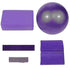 5pcs Yoga Ball Set -  Purple Yoga Ball, Brick, Latex Band, Stretch Band, Belt