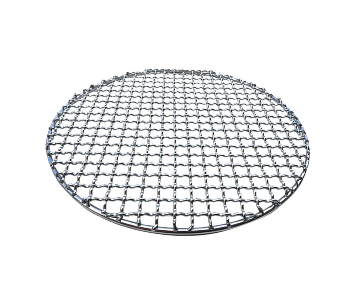 Round Stainless Steel BBQ Grill Roast Mesh Net Non-stick Barbecue Baking Pan-20cm