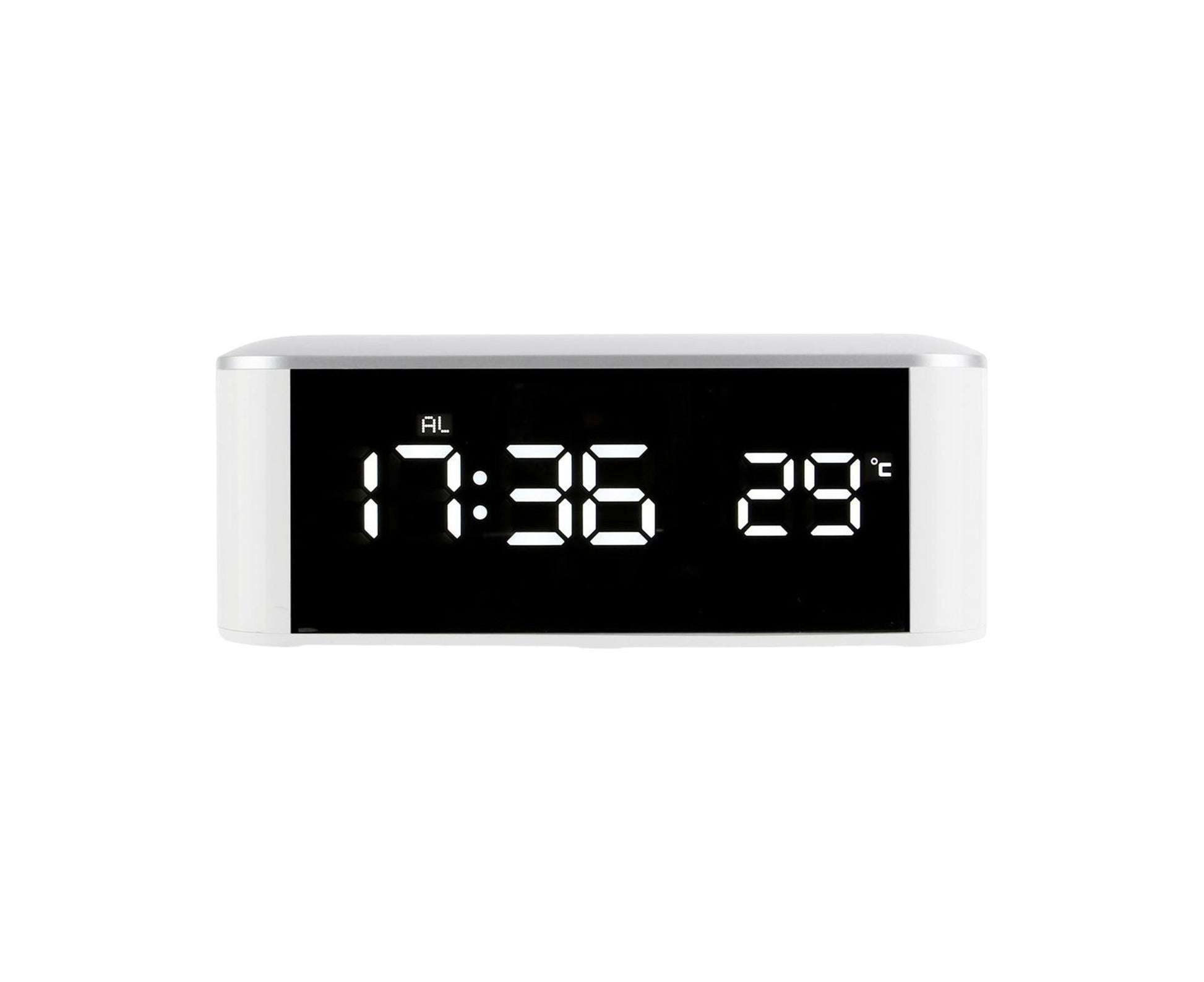 Digital Alarm Clock Precise 12/24 Hour Temperature Display Large Screen Smart LED Clock Bedside Digital Alarm Clock for Home-White