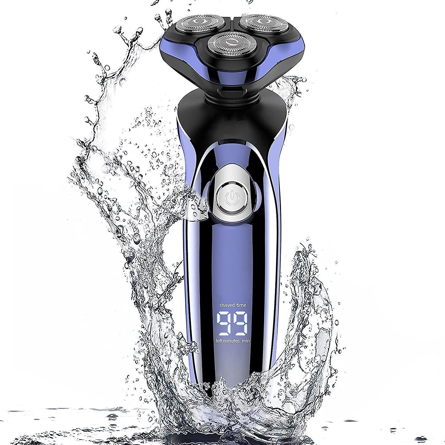 Men's Electric Rotary Shaver, Wet & Dry Beard Trimmer, Body Grooming Razor