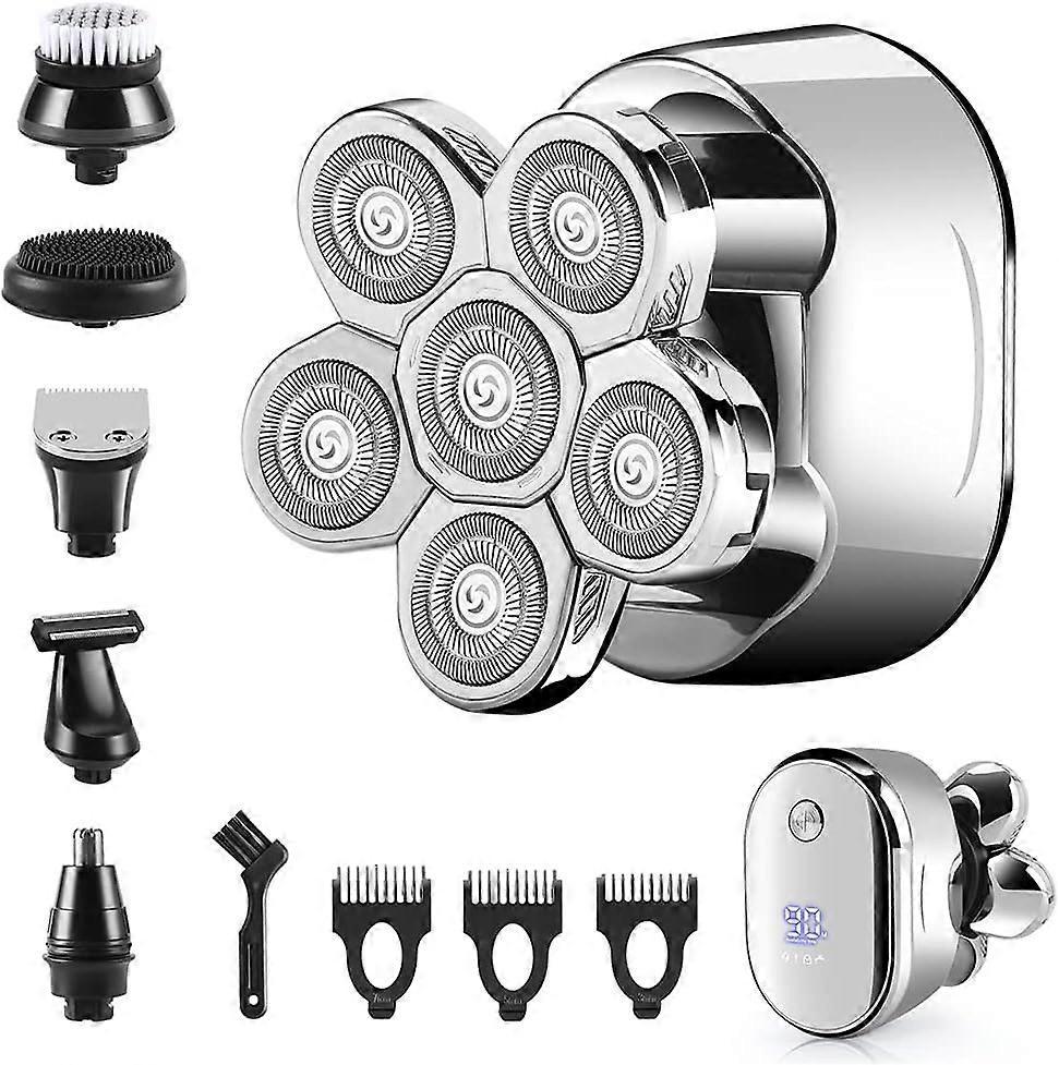 Waterproof USB Bald Head Shaver for Men, Rechargeable Rotary Razor