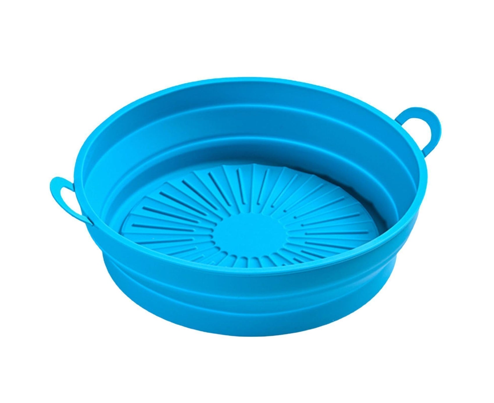Air Fryers Bakeware Foldable Silicone Grill Pan -Blue 7.5inch