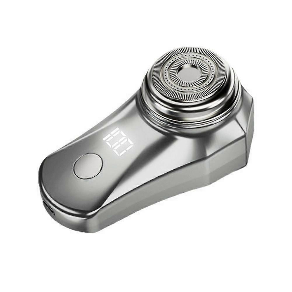Silver USB Electric Shaver for Men, Compact Beard Razor