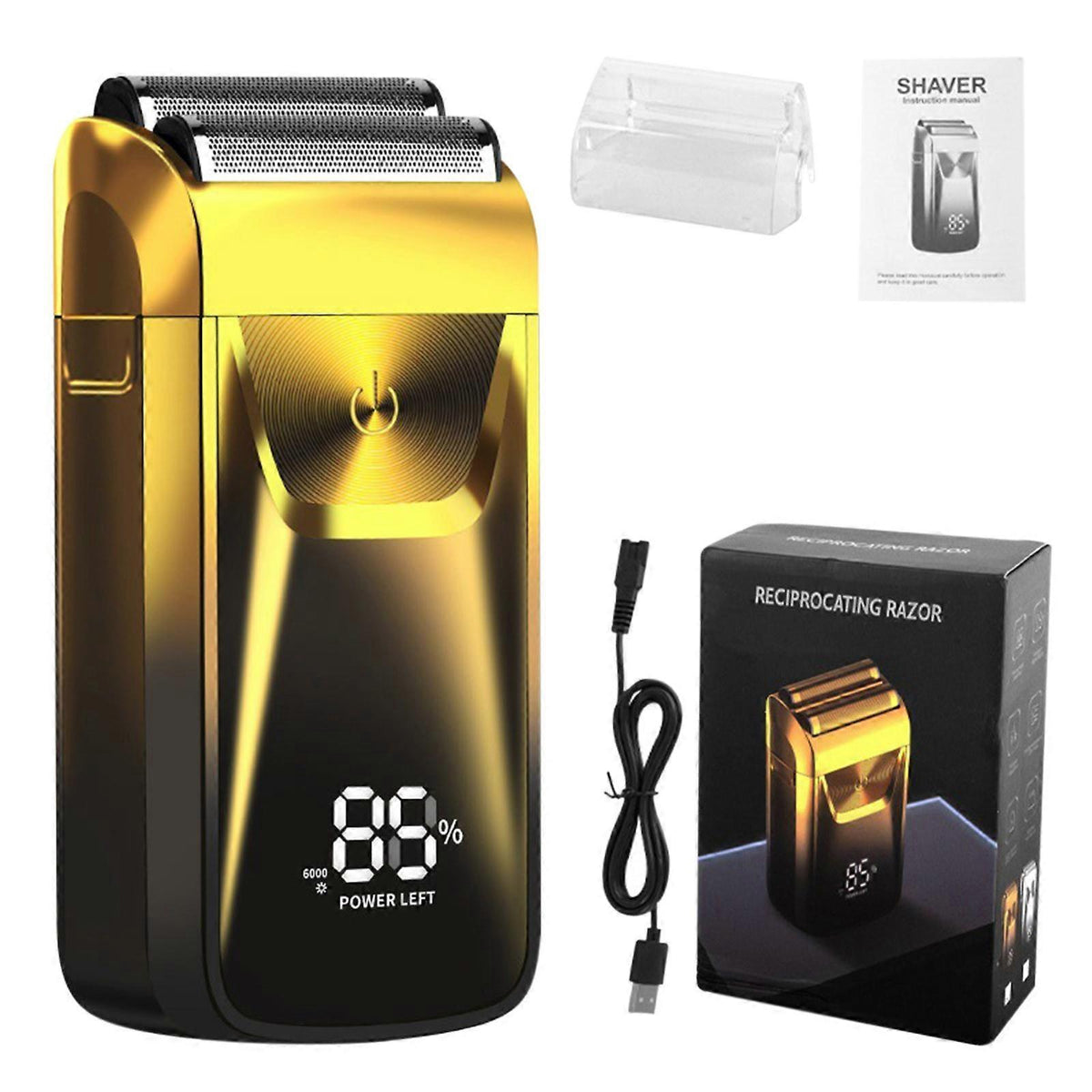 5-in-1 Bald Shaver for Men, LED Display, 3-Speed Electric Beard Razor