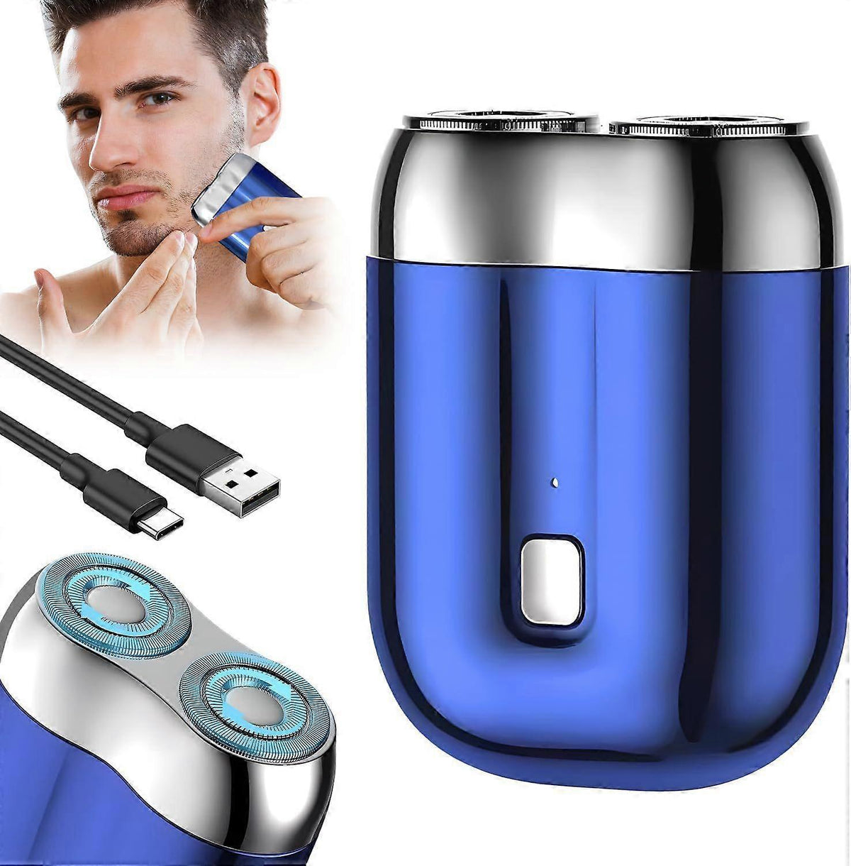 USB Portable Beard Shaver for Men, Mini Cordless Electric Razor