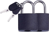 2pcs Mini Luggage Lock with Key - Travel Suitcase Locker Padlock (Black)