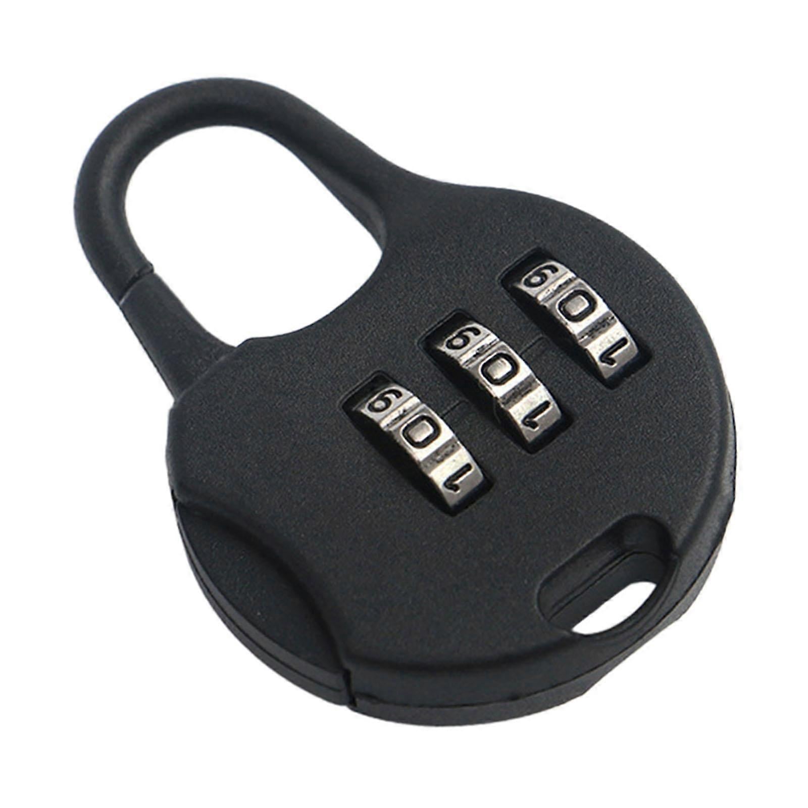 Black 3-Digit Combo Padlock - Drawer & Luggage Lock for Home