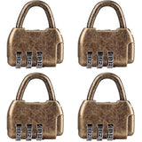4pcs Vintage Mini Padlock - Diary & Luggage Combo Lock Set