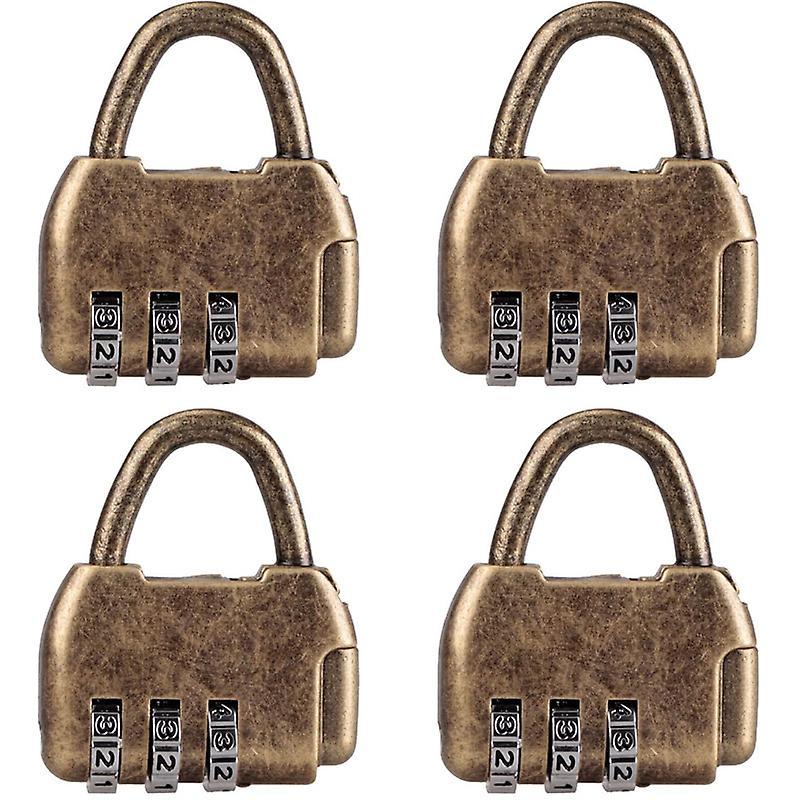 4pcs Vintage Mini Padlock - Diary & Luggage Combo Lock Set