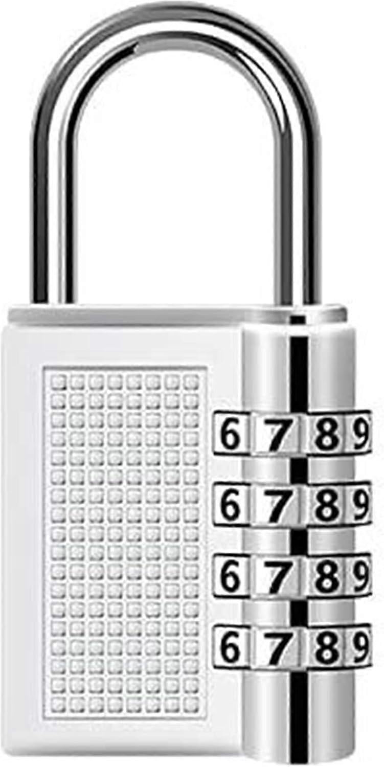 4-Digit Zinc Alloy Combo Padlock - Silver Travel Luggage Lock
