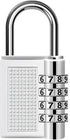 4-Digit Zinc Alloy Combo Padlock - Silver Travel Luggage Lock