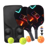 Pickleball Rackets Set with Ergonomic Fiberglass Grip, Gym Gift for Adults