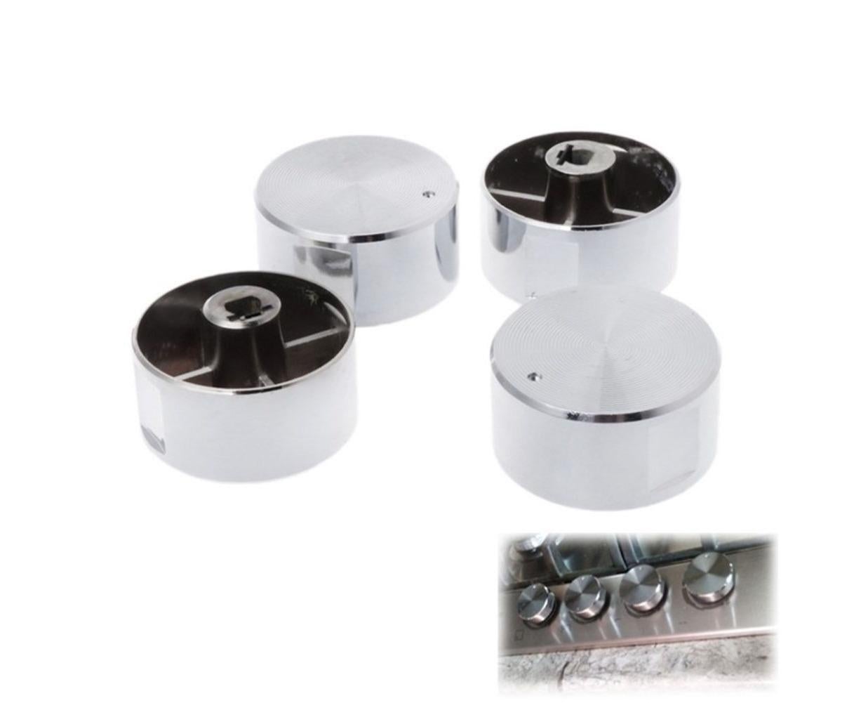 4Pcs Rotary Switches Round Knob Gas Stove Burner Oven Kitchen Parts Handles