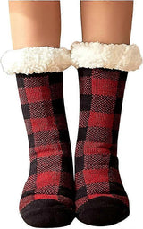 Women's Non-Slip Fluffy House Socks Thick Knitted Bed Socks Winter Warm Plush Socks