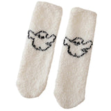 Women's Fuzzy Plush Socks Thick Winter Bed Slipper Socks Cozy Warm - White