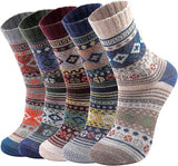 5 Pairs Wool Socks for Women Boot Crew Cozy Soft Warm Winter Socks