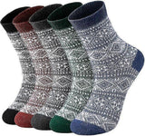 Wool Socks for Women 5 Pairs Warm Boot Crew Cozy Winter Soft Socks Set