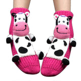 3D Cartoon Wool Christmas Floor Socks Cute Thick Sleep Socks for Winter