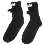 1 Pair Cotton Sports Socks Middle-Calf Hand Holding Pattern Crew Socks