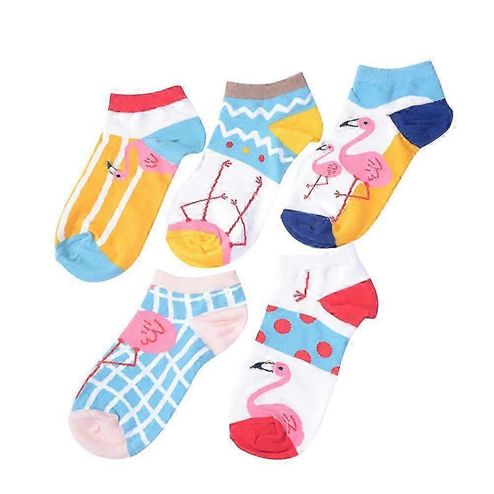 5 Pairs Women's Cotton Breathable Casual Short Socks for All Seasons