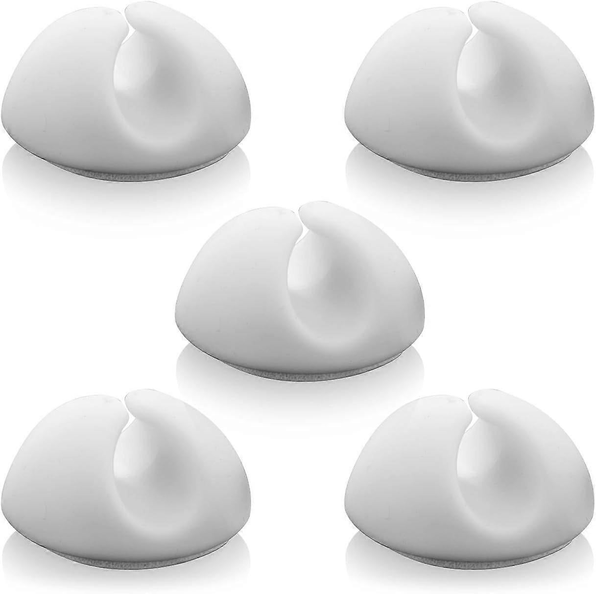 5x White Cable Clamps Cable Holders for 8mm Cables Cable Organizer Management Set