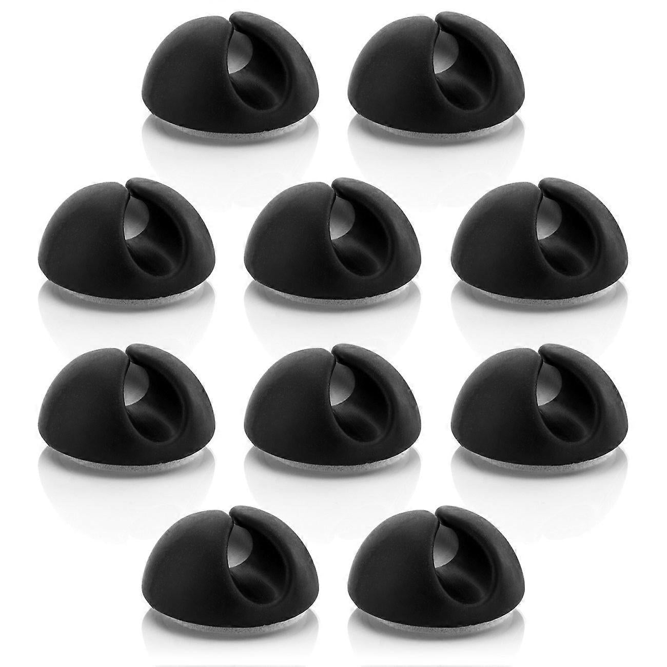 10pcs Black Cable Clamps Cable Holders for 8mm Cables Wire Organizer Management