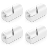 4-Pack White Cable Holders Self-Adhesive Clips for Wall Baseboard Cord Organizer