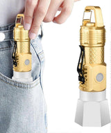 Camping Flashlight Small Waterproof LED Torch with Hook USB Rechargeable