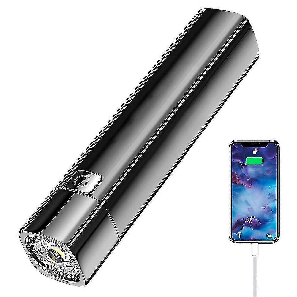 Mini USB Rechargeable Flashlight Power Bank Torch for Mobile Charging