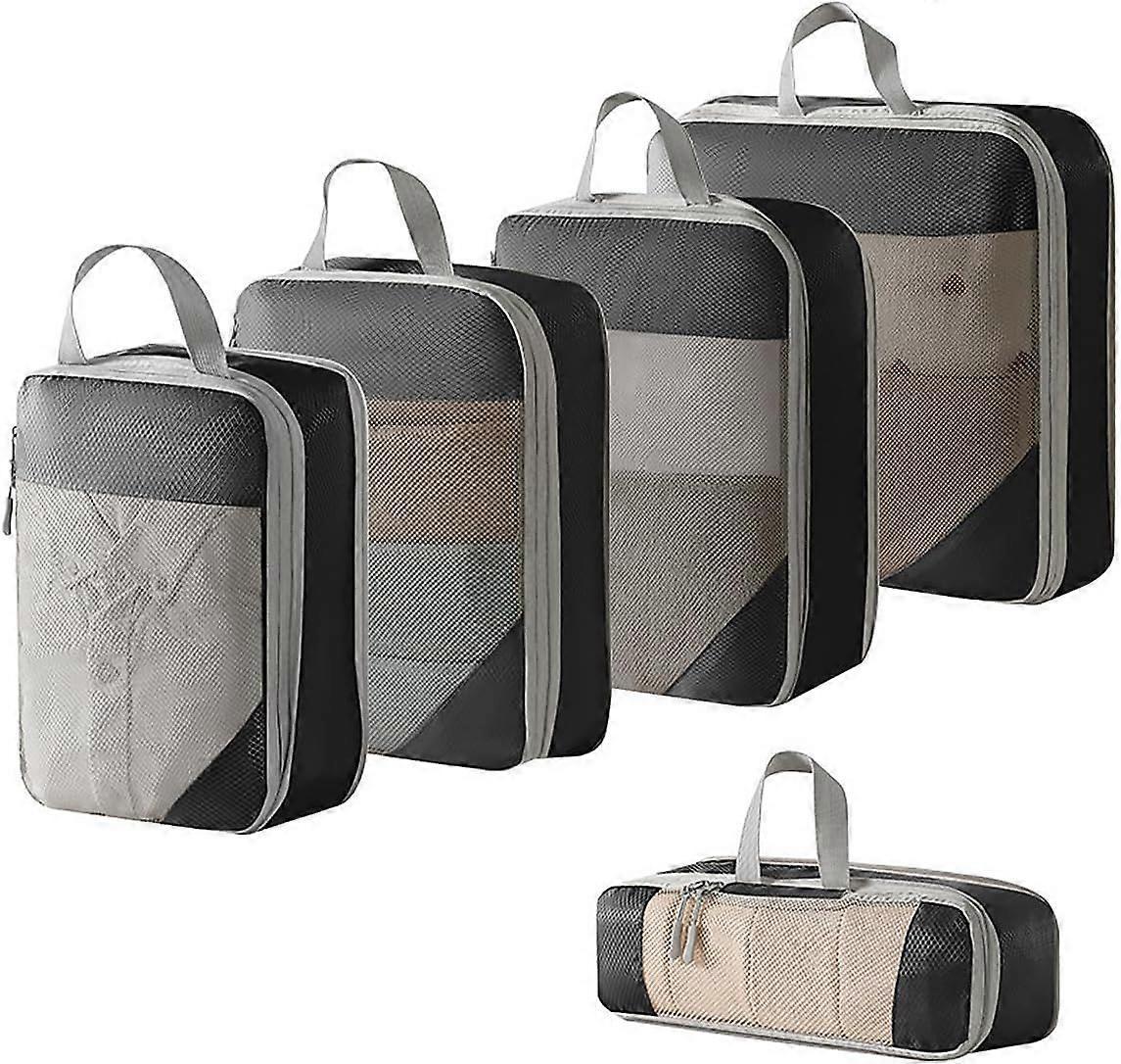 Expandable Compression Packing Cubes for Suitcase Travel or Home Storage - Pack Set