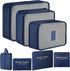 7pcs Packing Cubes for Suitcase Light Blue Compression Travel Organiser Set