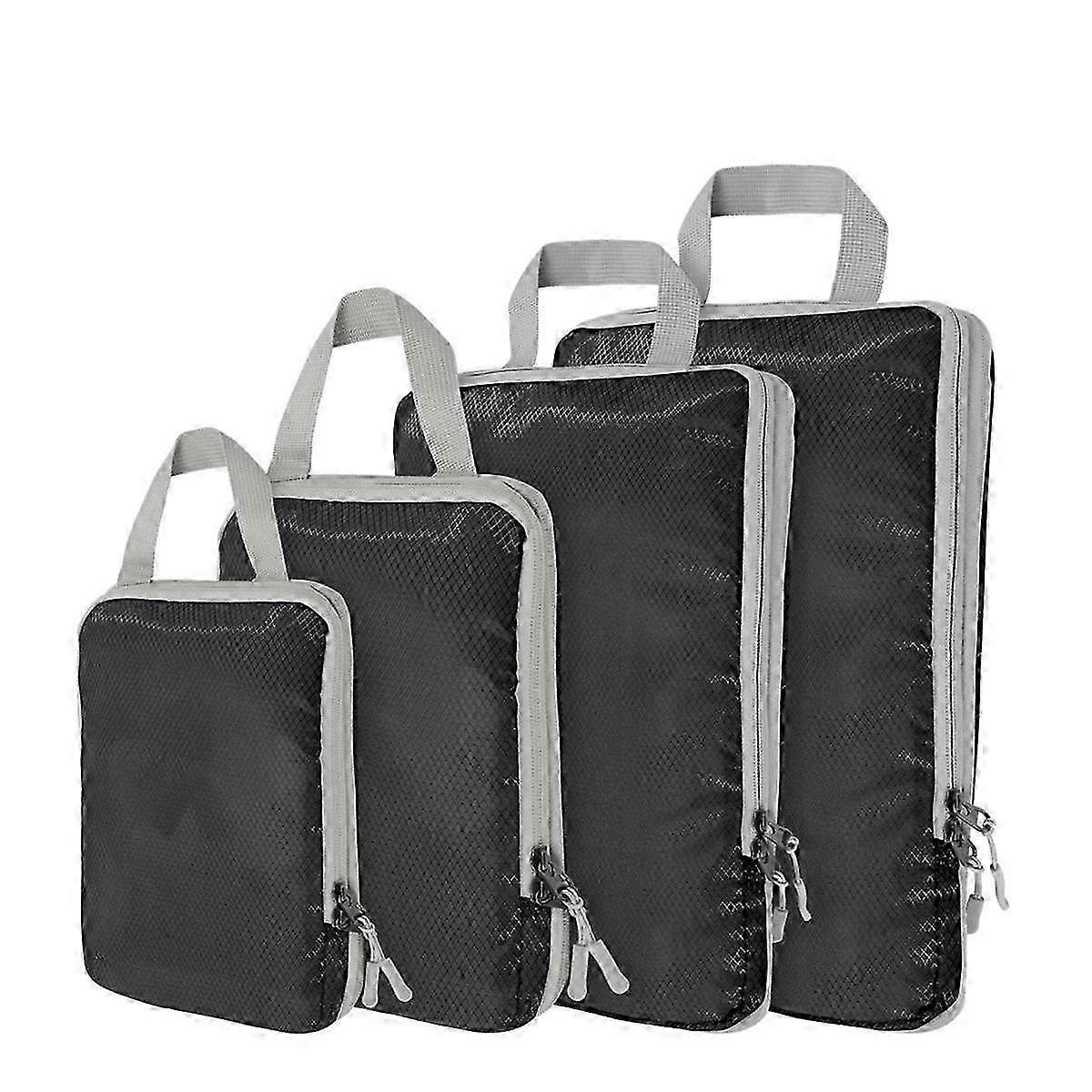 4pcs Ultralight Compression Packing Cubes for Carry-On Suitcase Travel Bags