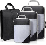 Compression Packing Cubes for Suitcase Extensible Organiser Set - Black