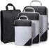Compression Packing Cubes for Suitcase Extensible Organiser Set - Black